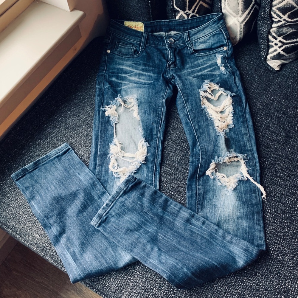 Machine Ripped Skinny Jeans | size 5